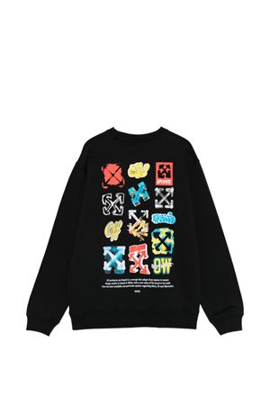 felpa in cotone nero OFF WHITE KIDS | OBBA001S26FLE006001